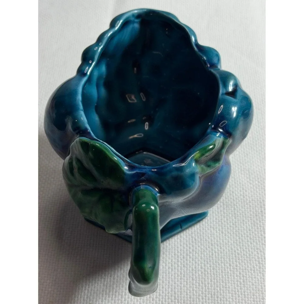Vintage‎ Inarco Japan Blue Fruit Ceramic Creamer and Sugar Bowl Set E3713 Teal